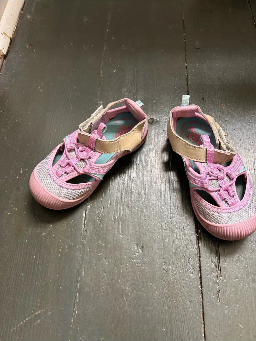 OshKosh Everplay Flexible Outsole Bump Toe‎ Sandal Toddler Size 9 Pink Water